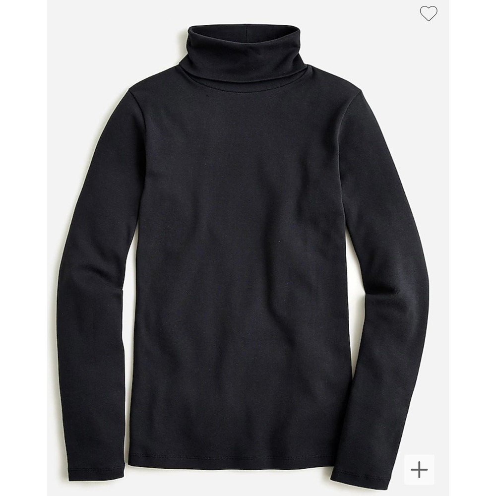 J.Crew EUC Perfect Fit Cotton Turtleneck Top Black Size XS  Long Sleeve